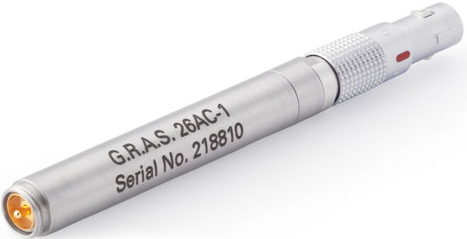 26AC-1 – 1/4" Vorverstärker, mit integriertem 5 Pin Mini-LEMO-Stecker